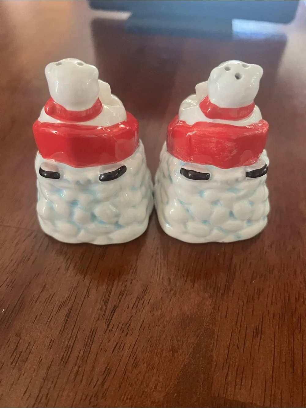 Coca Cola Polar Bear Family Ceramic Salt & Pepper Shakers - White & Red